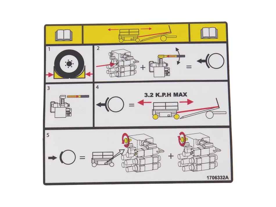 JLG Part # 1706332 -  Decal, Towing/Winching Ce