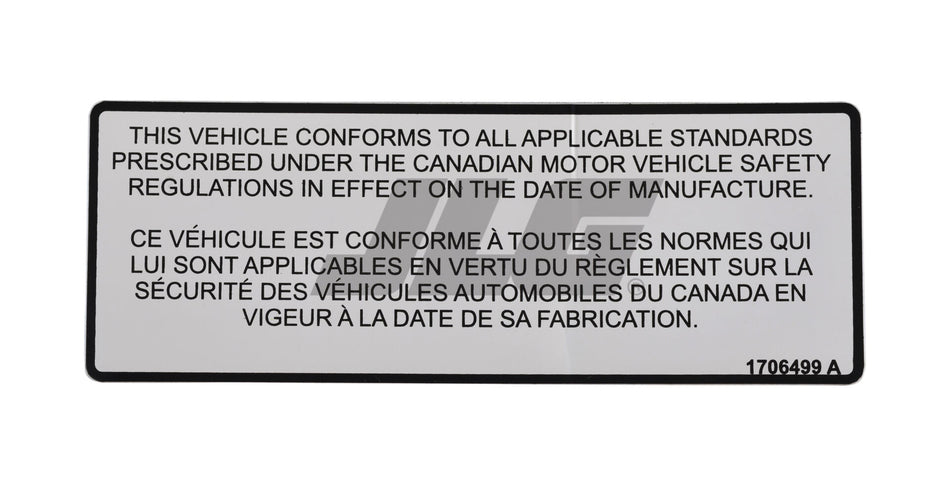 JLG Part # 1706499 – Decal