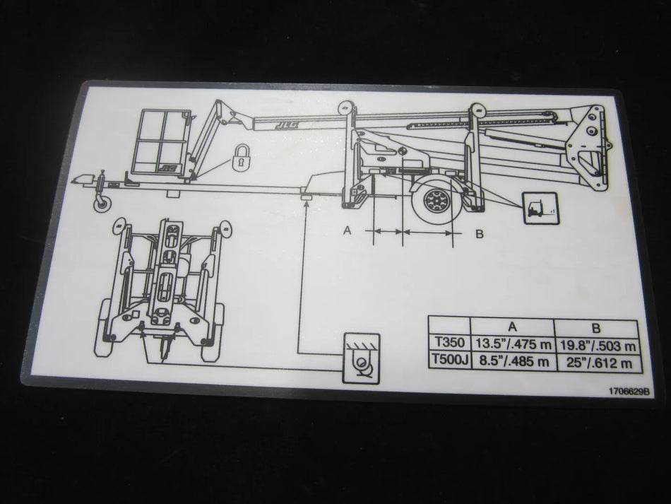 JLG Part # 1706629 -  Decal | Fits JLG ET350 / T350