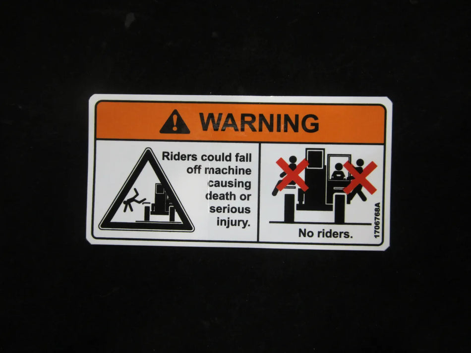 JLG Part # 1706768 – Decal