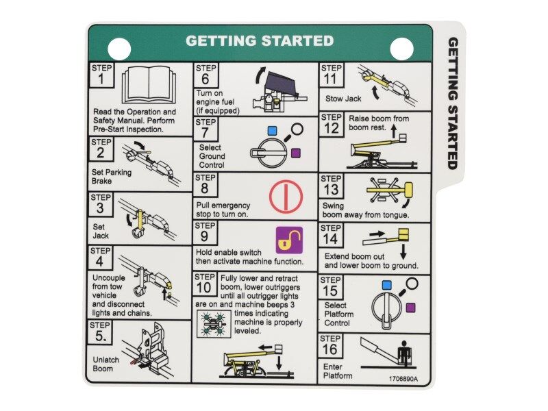 JLG Part # 1706890 -  Decal