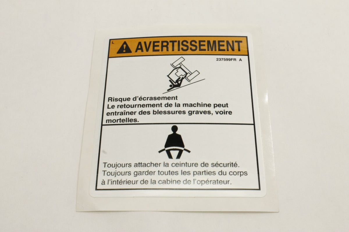 Genie 237599FRGT DECAL,WARNING,WEAR SEAT BELT