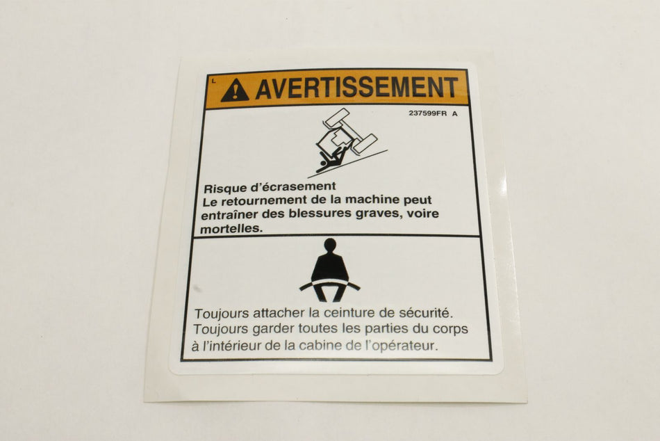 Genie 237599FRGT DECAL,WARNING,WEAR SEAT BELT