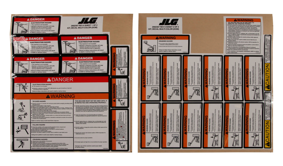 JLG Part # 2902307 -  Decal Kit | Fits JLG 600AJ HC3