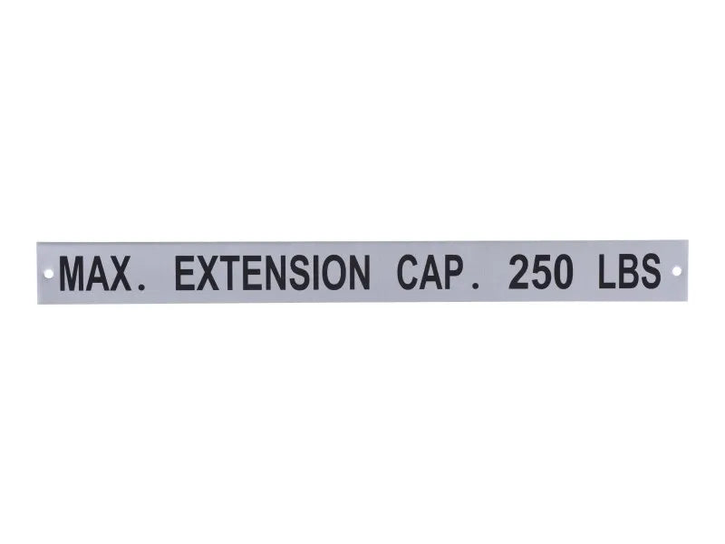 JLG Part # 3251852 -  Nameplate, Extension Cap 250lbs