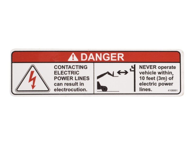 JLG Part # 4108991 – Decal Electrocution Hazard