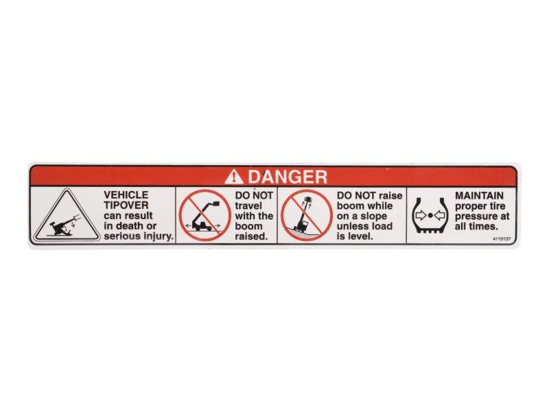 JLG Part # 4110137 – Decal Tip Over Hazard