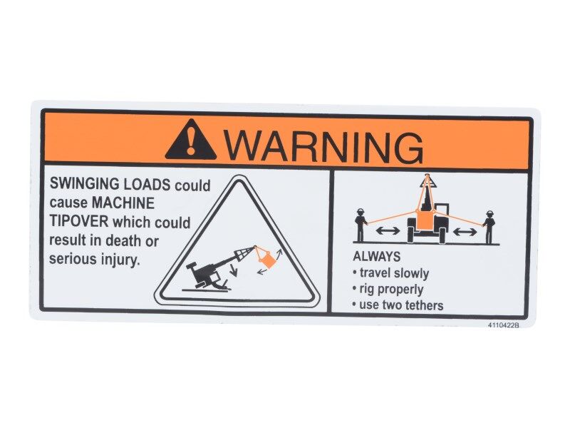 JLG Part # 4110422 – Decal Danger Swing Loads