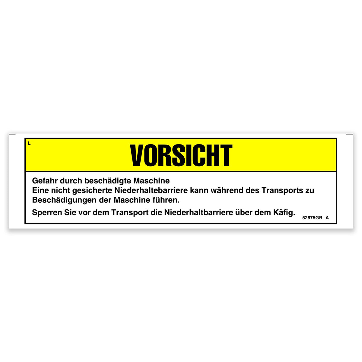 Genie 52675GRGT DECAL,CAUTION,DAMAGED MACHINE