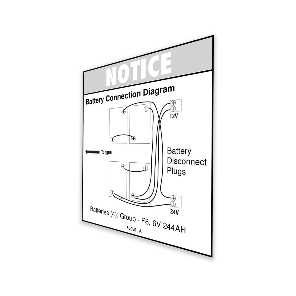 Genie 65059GT DECAL,NOTICE,BATT CONNECT, BI-