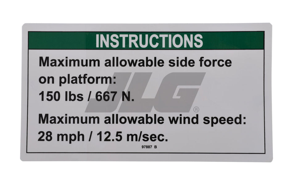 JLG Part # 70040455 – Max Side Frc Ansi