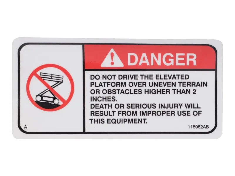 JLG Part # 70040625 – Decal, Danger Drive Elevation