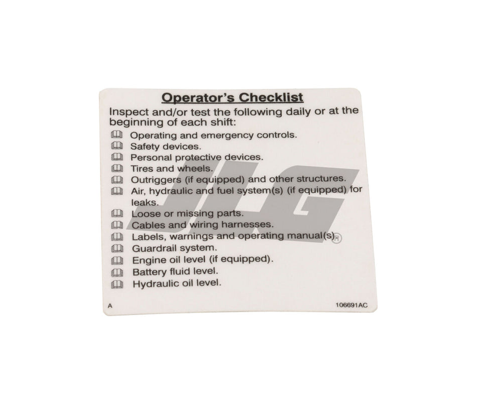 JLG Part # 70040632 – Decal