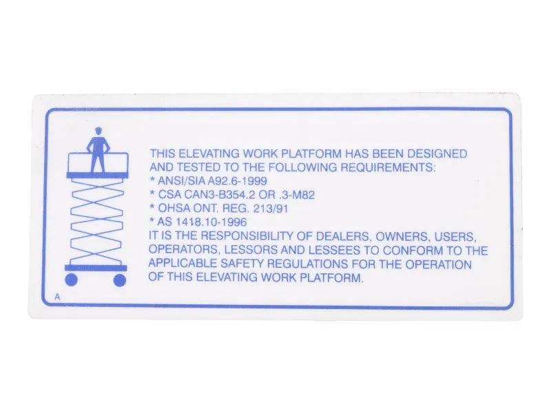JLG Part # 70040661 – Decal, On/Off Slab English