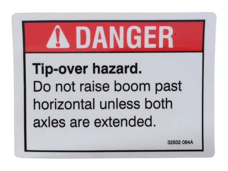 JLG Part # 70040697 – Decal Danger Tipover Axles