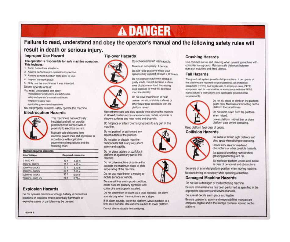 JLG Part # 70040759 – Decal