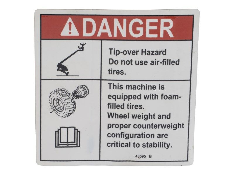 JLG Part # 70040811 – Danger,Tip-Over Tires