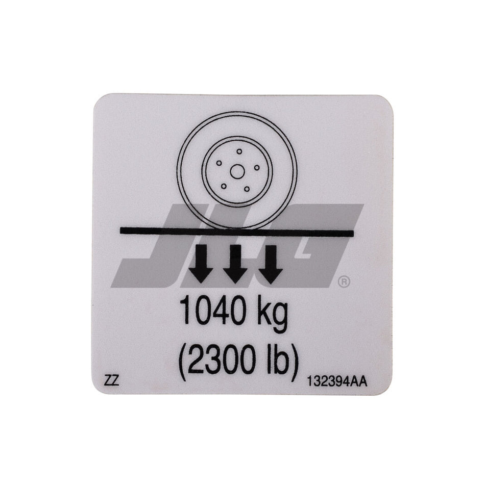 JLG Part # 70040885 – Wheel Load Label