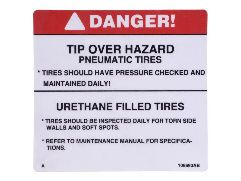JLG Part # 70040917 – Tire Label