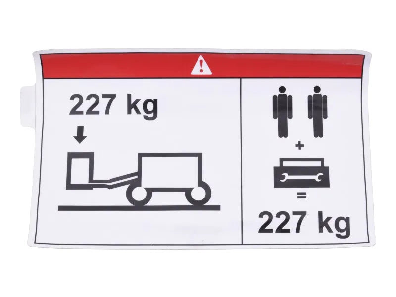 JLG Part # 70041078 – Decal,Danger,Max Load 227kg