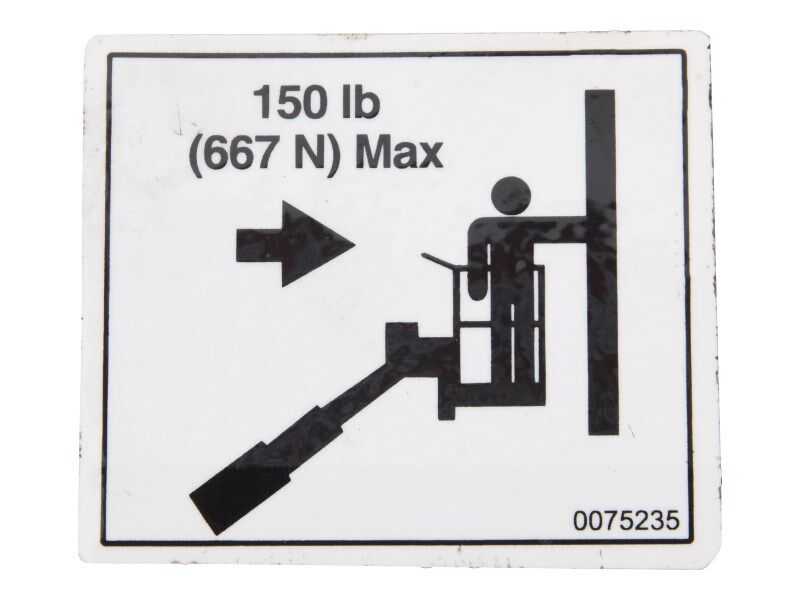 JLG Part # 70041445 – Decal, Side Load 150 Lbs