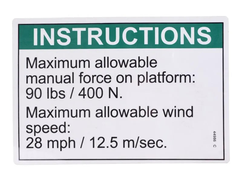JLG Part # 70041504 – Decal