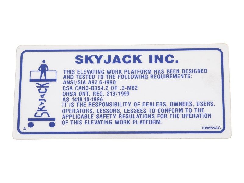 JLG Part # 70041517 – Decal