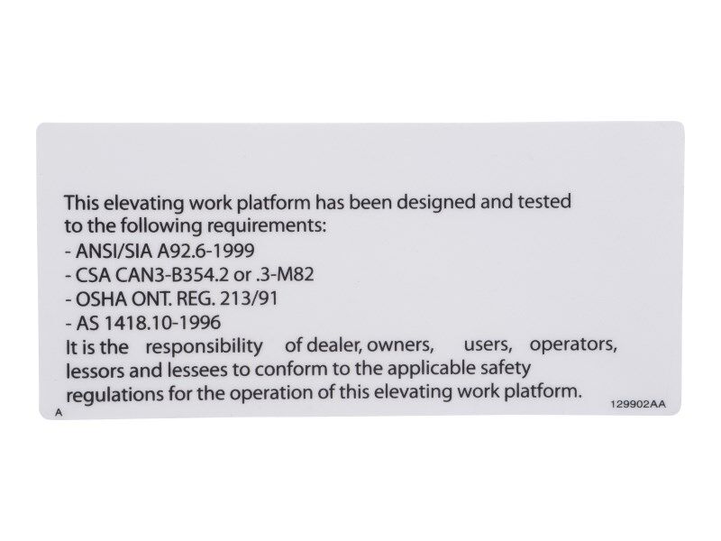 JLG Part # 70041581 – Decal