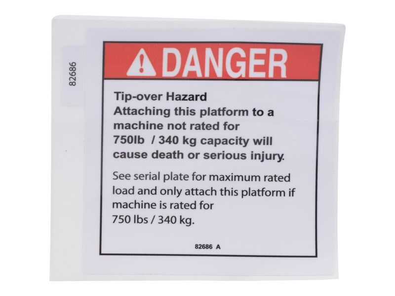 JLG Part # 70041860 – Decal, Danger, Tip Over