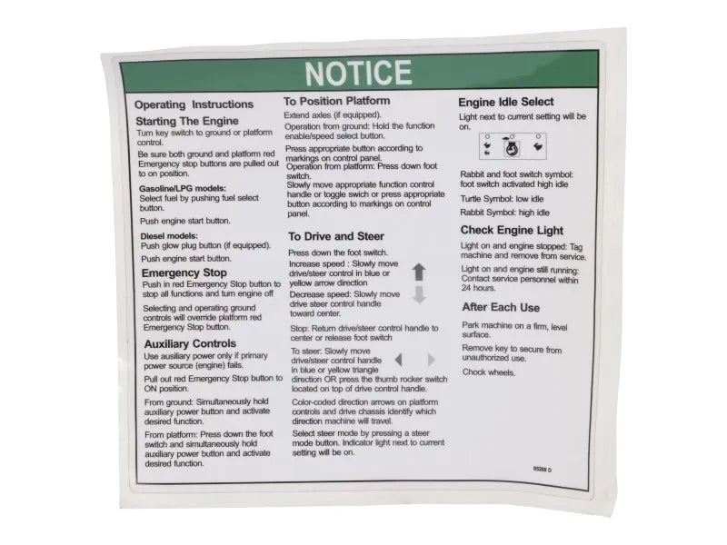 JLG Part # 70041871 – Decal