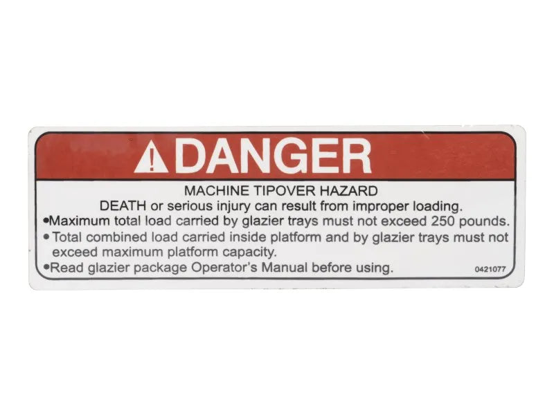 JLG Part # 70042583 – Decal, Danger Tipover Hazard