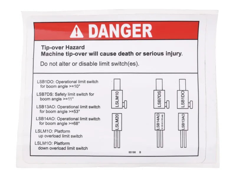JLG Part # 70042887 – Decal,Danger Do Not Alter