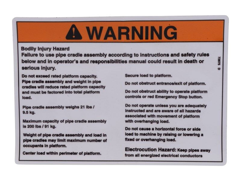 JLG Part # 70043900 – Pipe Cradle