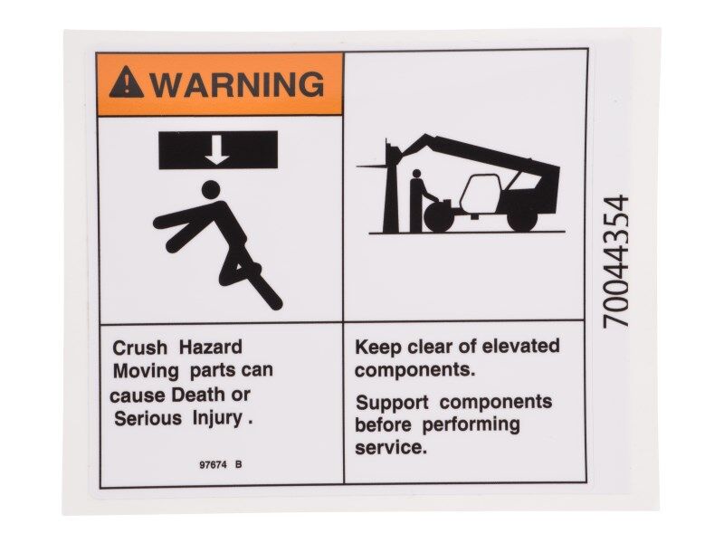 JLG Part # 70044354 – Decal,Danger,Crush Hazard