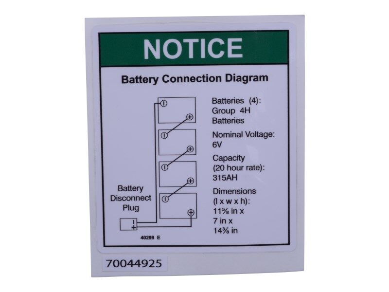 JLG Part # 70044925 – Decal