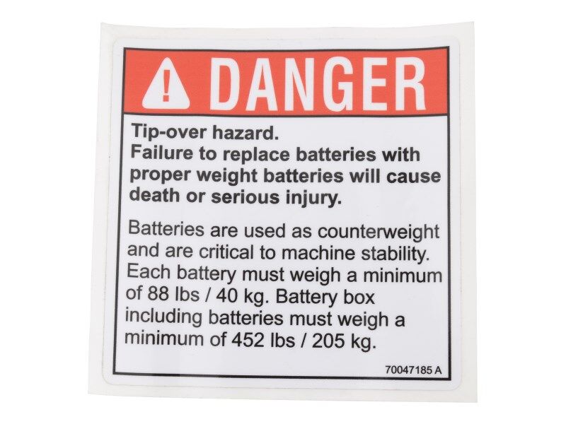 JLG Part # 70047185 – Decal,Danger