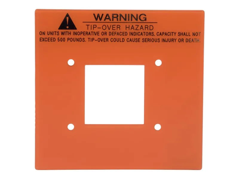 JLG Part # 7012672 -  Nameplate-Cap Indicator Warning