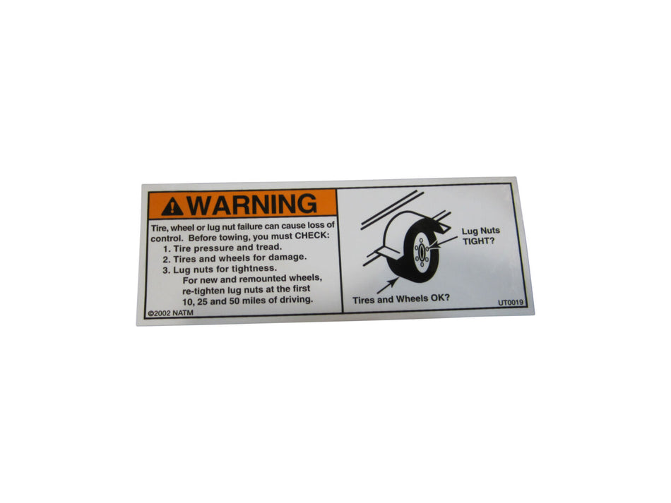 JLG Part # 70319 – Decal-Warning, Check Lug Nuts