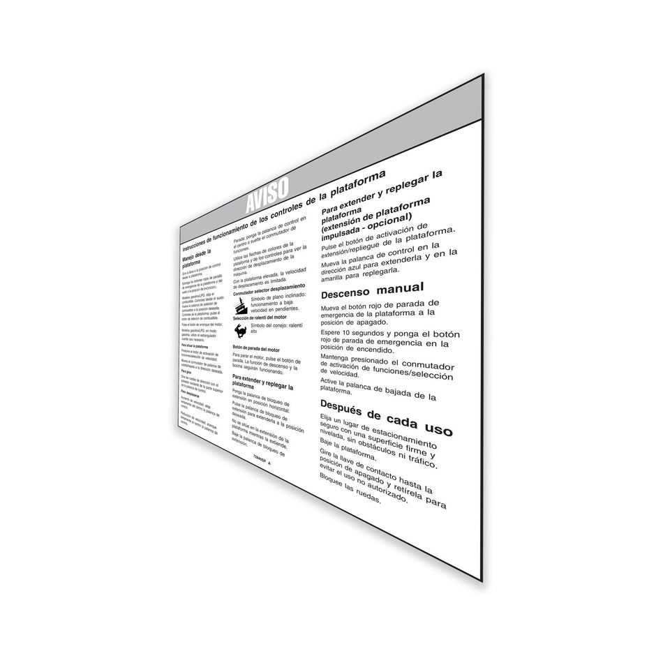 Genie 72840SPGT DECAL,NOTICE OPERATE INST,PLAT