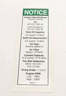 Genie 82202GT DECAL,ENGINE SPEC,PERKINS***