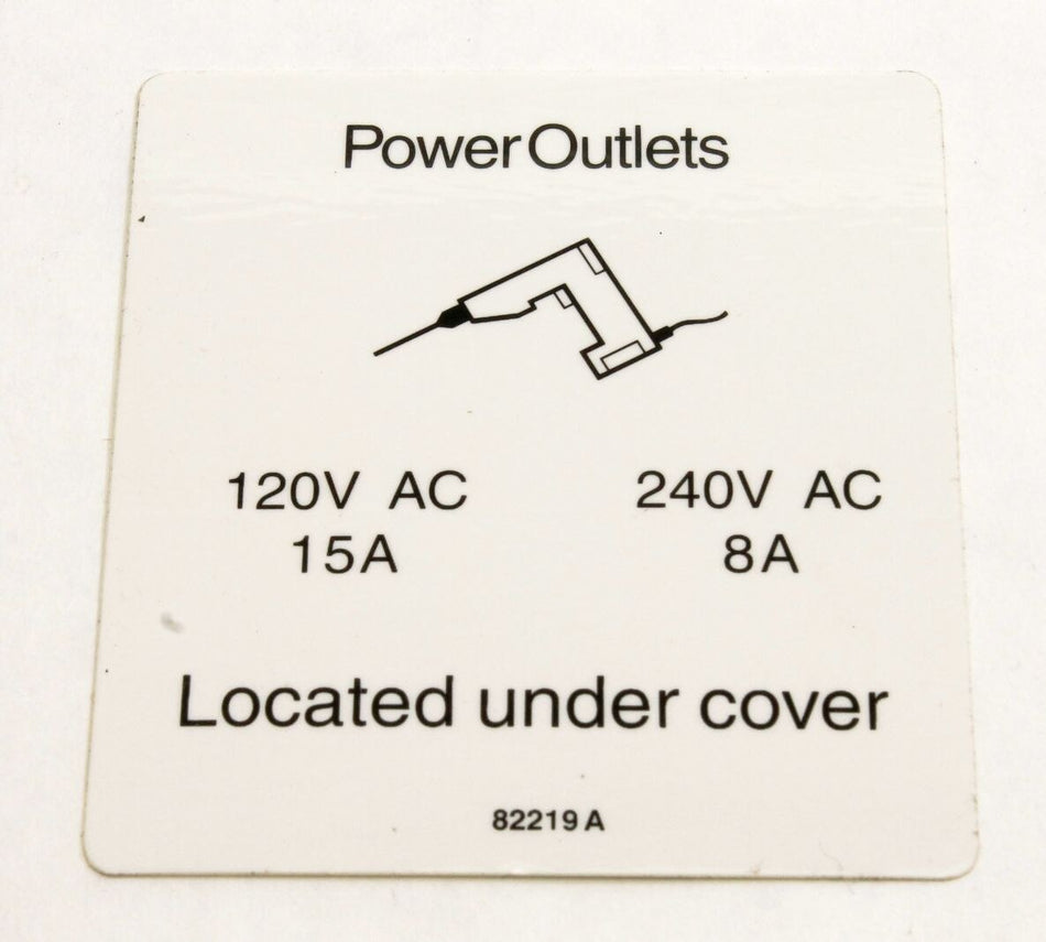 Genie 82219GT DECAL,LABEL,POWER OUTLETS,TML*