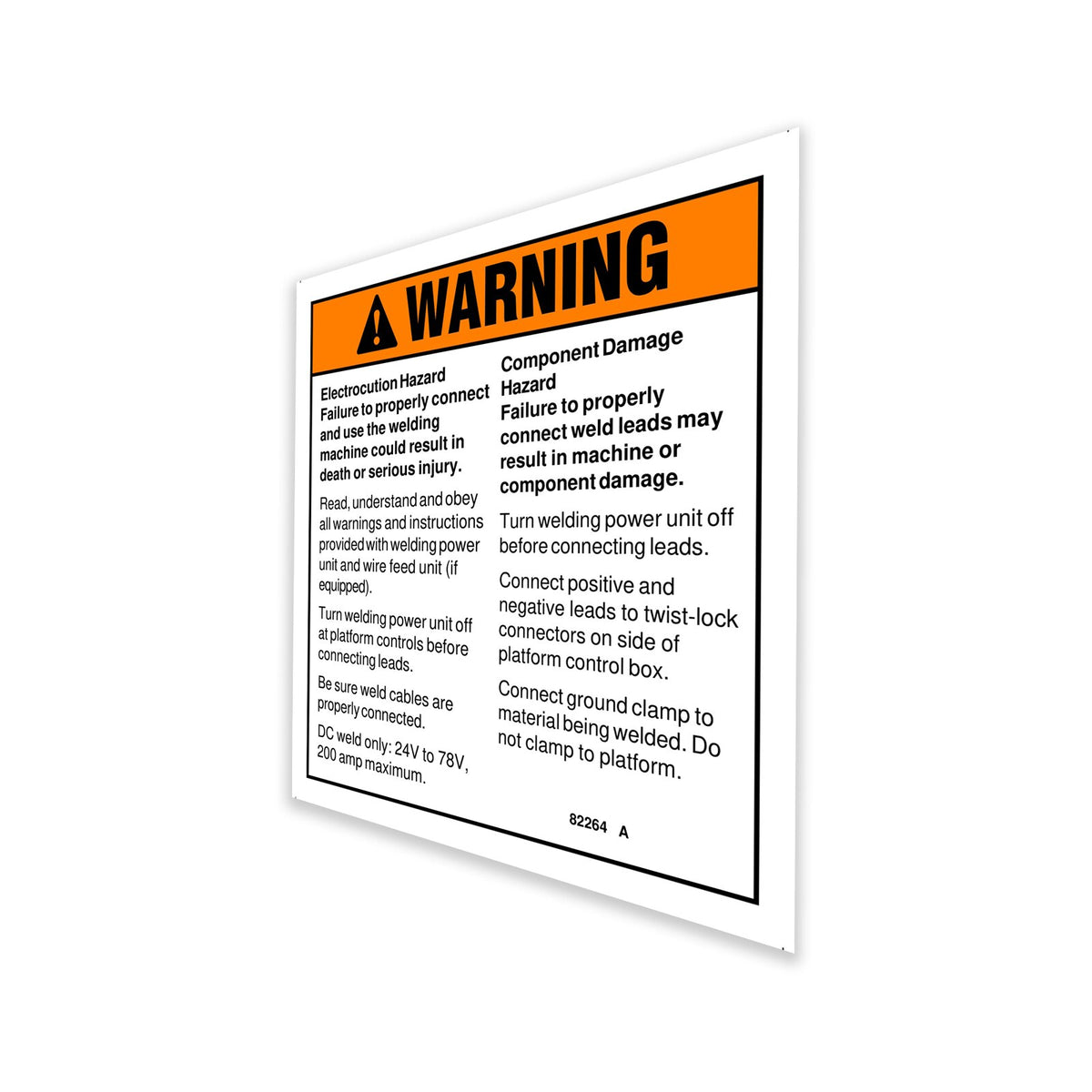 Genie 82264GT DECAL,WARNING,WELD SAFETY/INS*