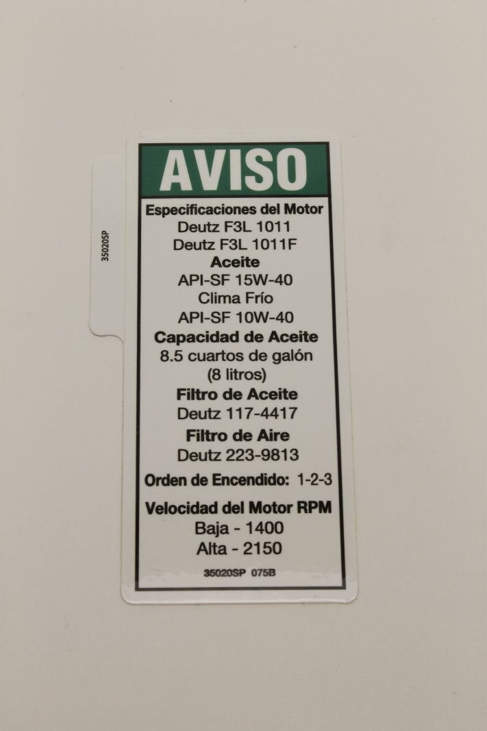 Genie 82280ITGT DECAL,NOTICE,MX CP,GS43 1DK OR