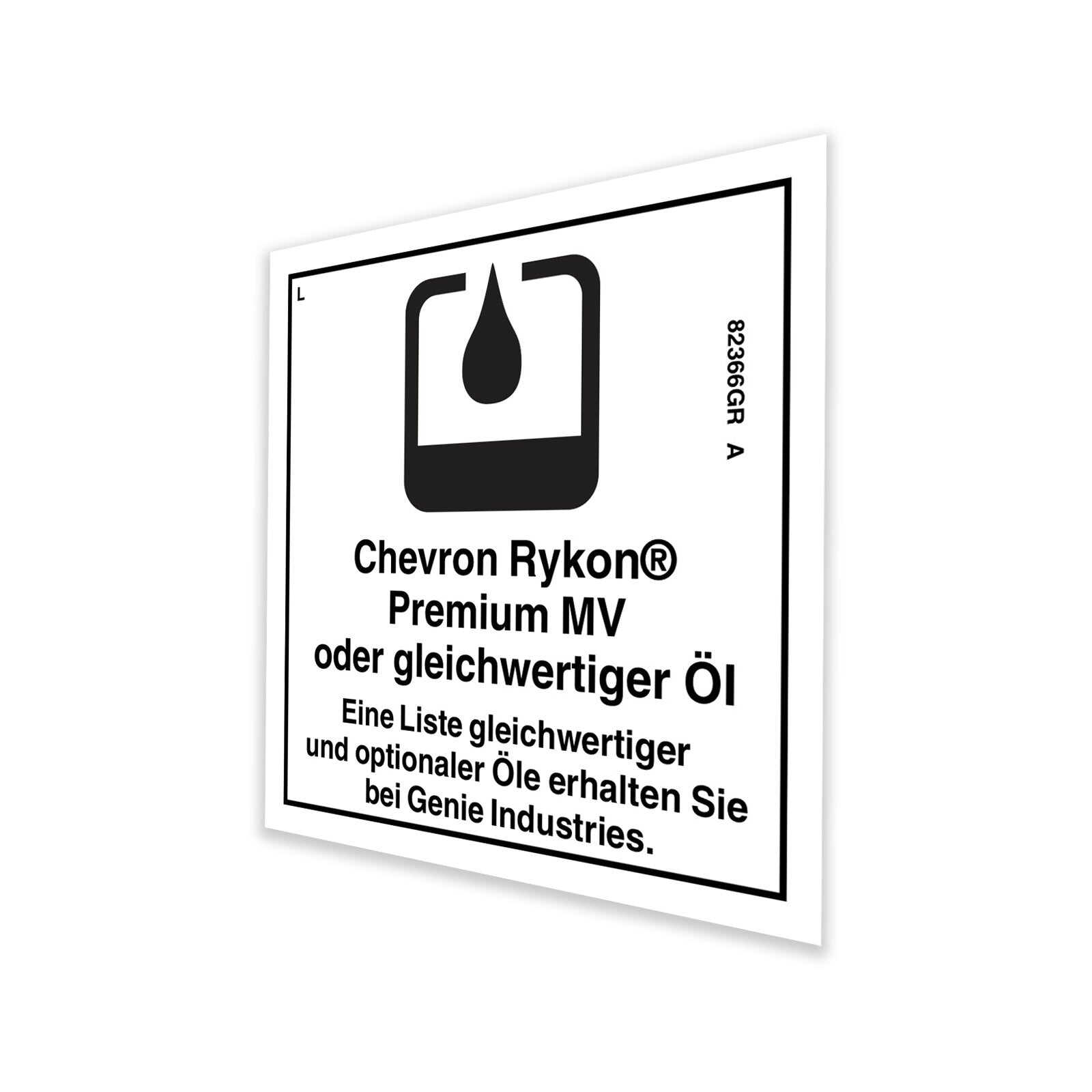 Genie 82366GRGT Decal, Label, Chevron Rykon | Reliable Equipment Parts