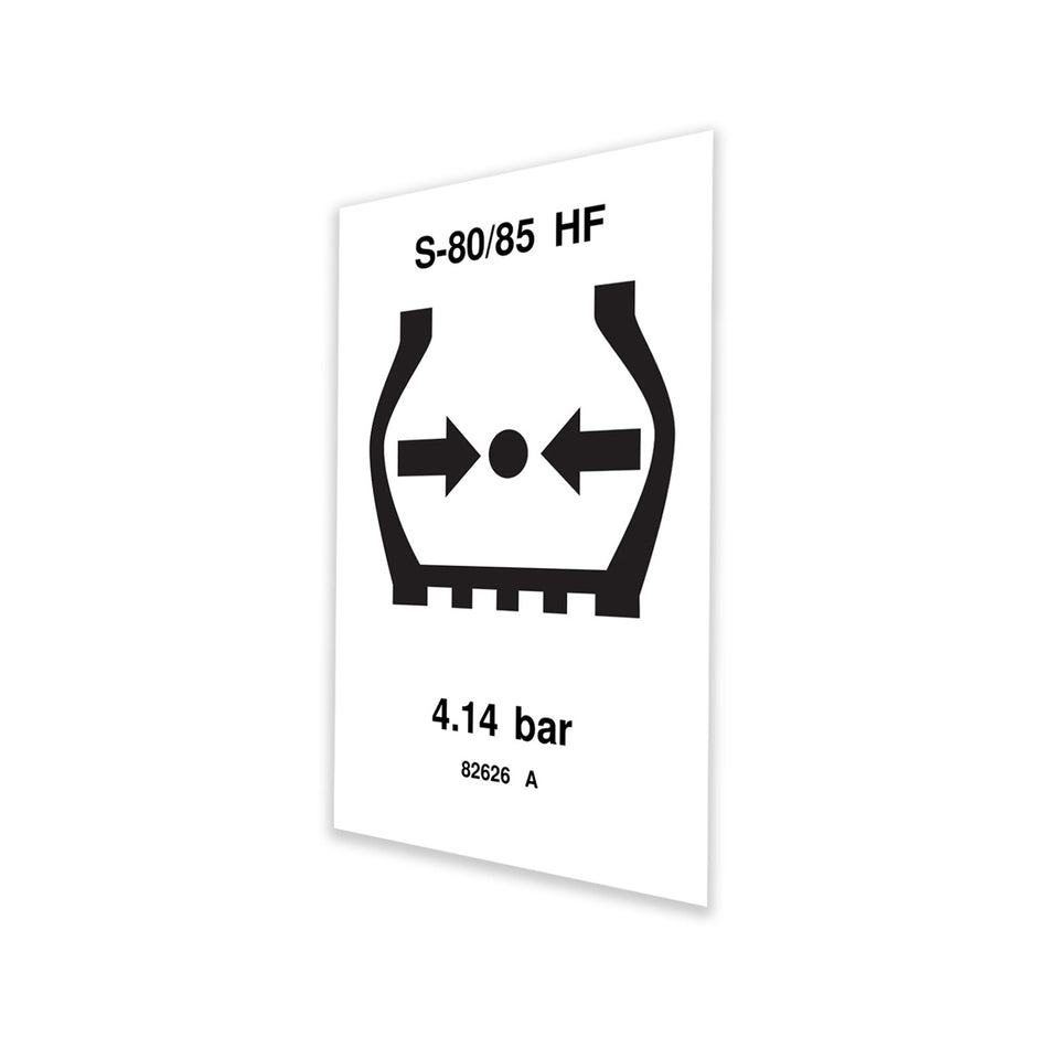 Genie 82626GT DECAL,LABEL,TIRE PRESS HF S80