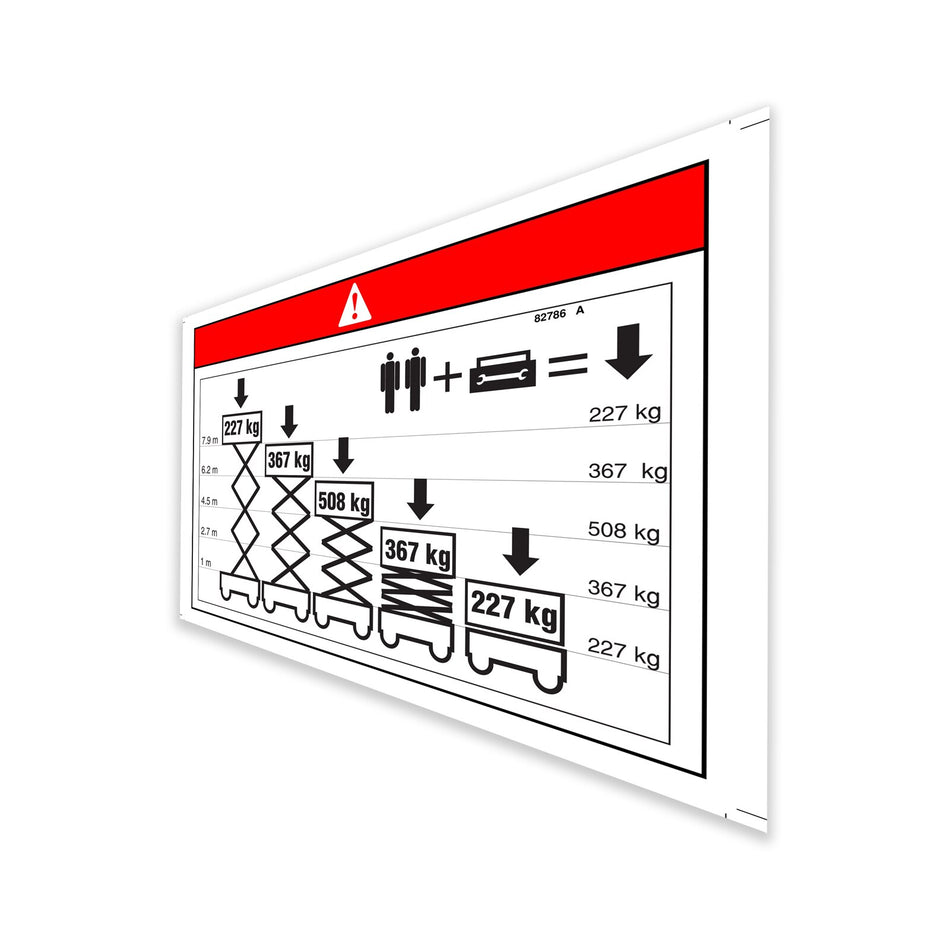Genie 82786GT DECAL,DANGER,MAXCAP CE GS2632