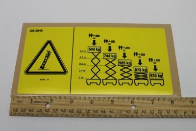 Genie 82787GT DECAL,LABEL,WHEEL LOAD 2046