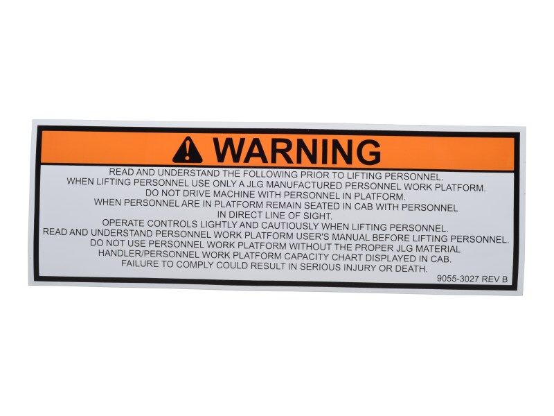 JLG Part # 90553027 – Warning Decal