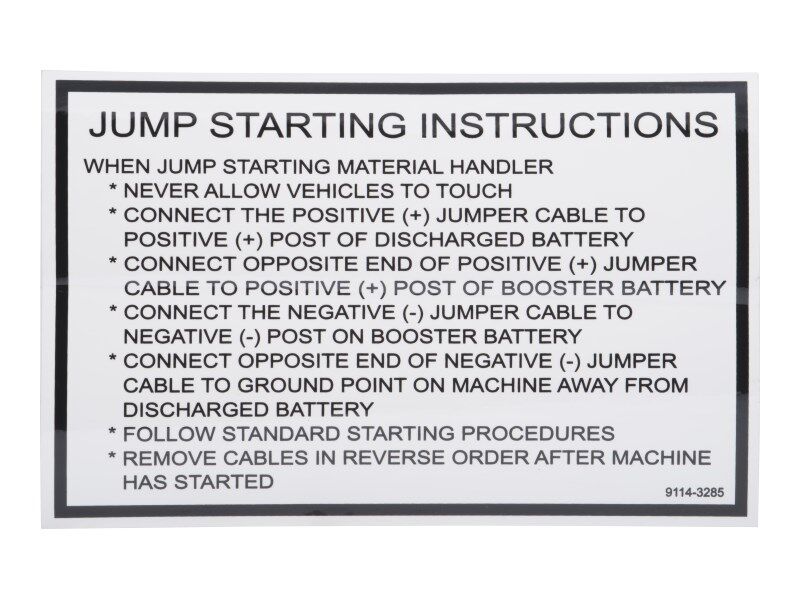JLG Part # 91143285 – Decal - Instruction