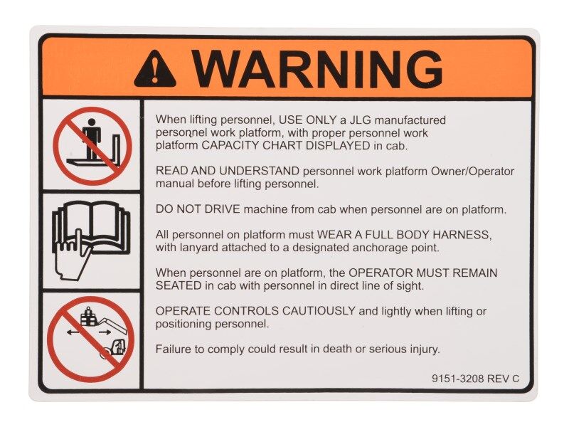 JLG Part # 91513208 – Decal